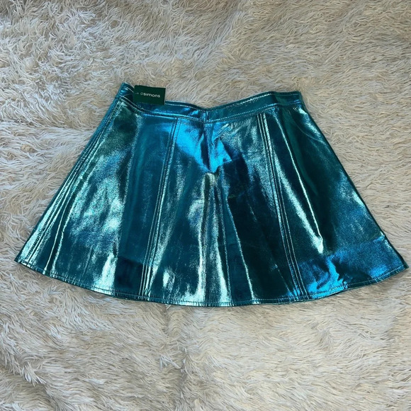 NWT FUSCHIA Tcec / Simons Vegan Leather Skirt - Picture 2 of 7